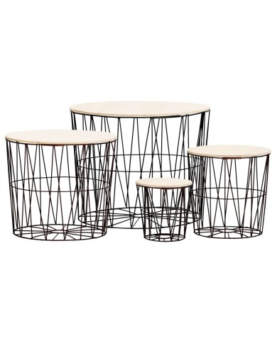 Tables basses 4 pcs Noir