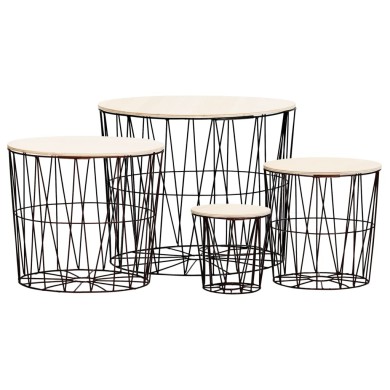 Tables basses 4 pcs Noir