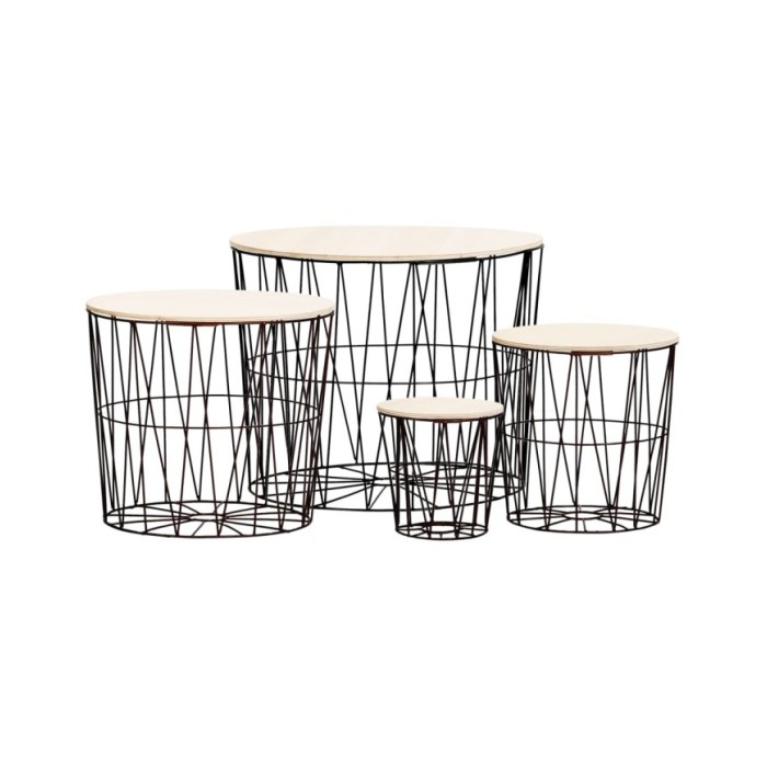 Tables basses 4 pcs Noir