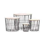 Tables basses 4 pcs Noir