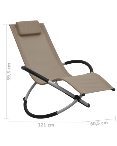 Chaise longue pour enfants Acier Taupe