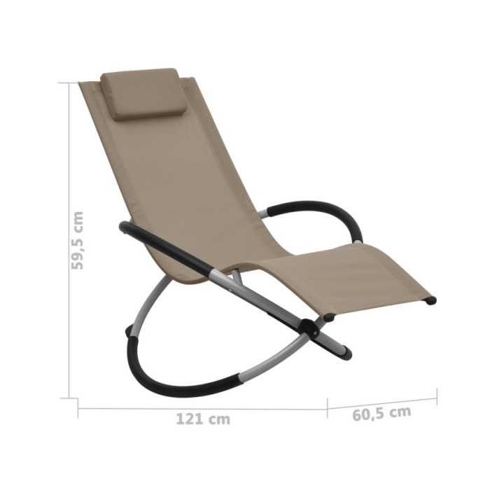 Chaise longue pour enfants Acier Taupe