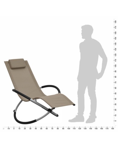 Chaise longue pour enfants Acier Taupe