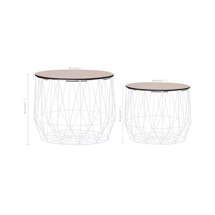 Tables basses 2 pcs Blanc