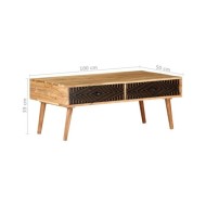 Table basse 100x50x39 cm Bois d'acacia solide