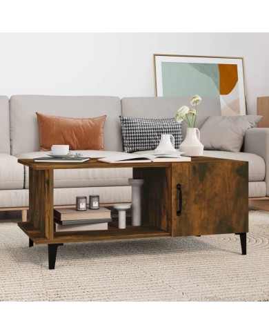 Table basse Chêne fumé 90x50x40 cm Bois d'ingénierie