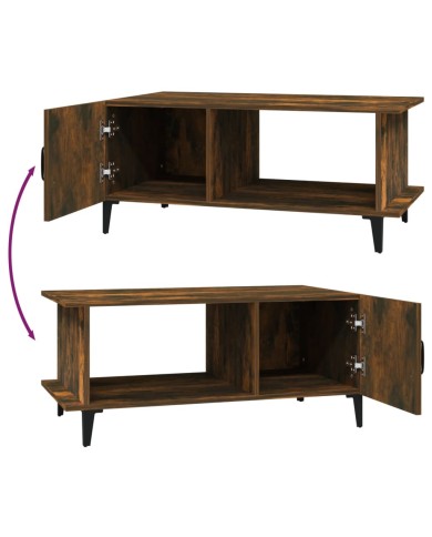 Table basse Chêne fumé 90x50x40 cm Bois d'ingénierie