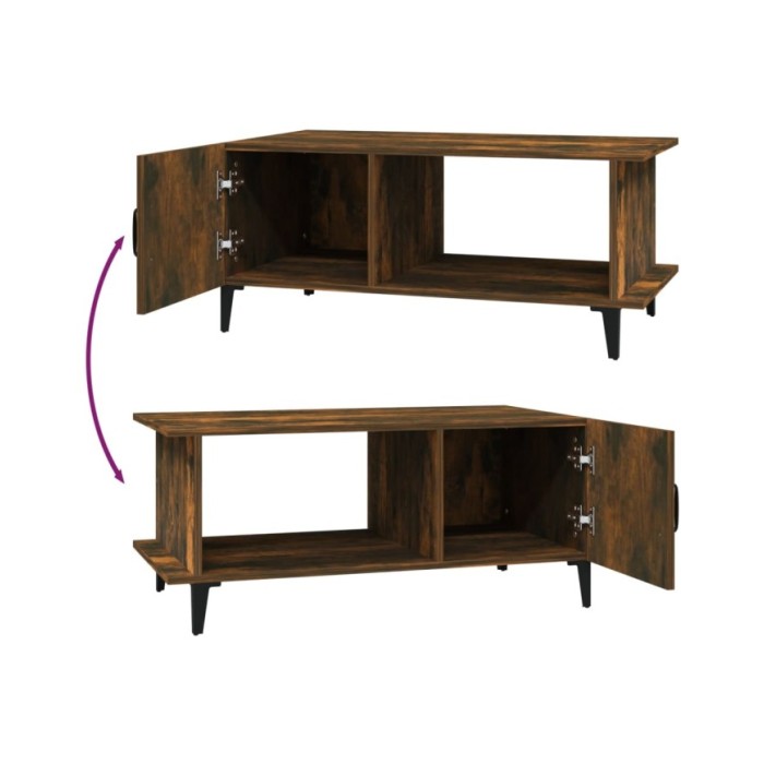 Table basse Chêne fumé 90x50x40 cm Bois d'ingénierie