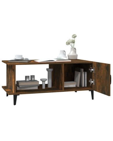 Table basse Chêne fumé 90x50x40 cm Bois d'ingénierie