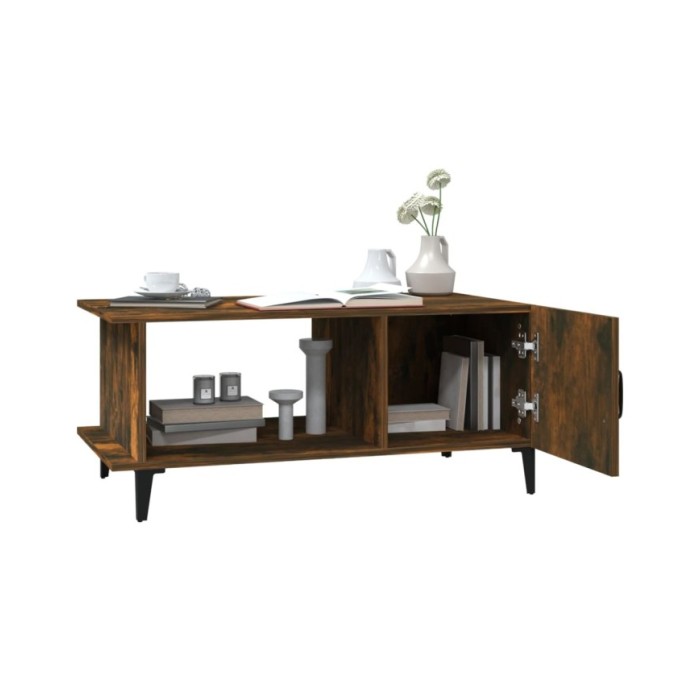 Table basse Chêne fumé 90x50x40 cm Bois d'ingénierie