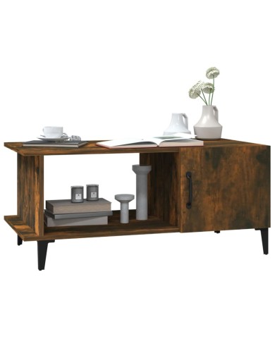 Table basse Chêne fumé 90x50x40 cm Bois d'ingénierie