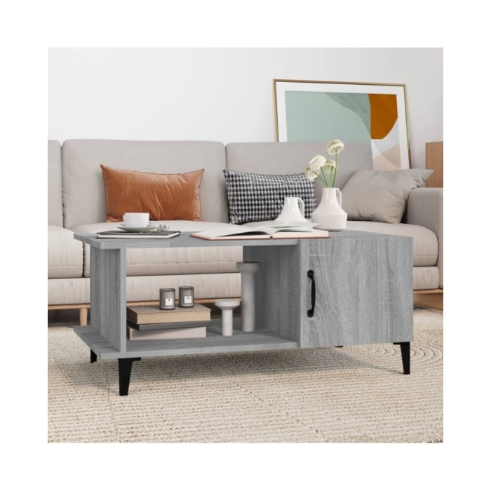 Table basse Sonoma gris 90x50x40 cm Bois d'ingénierie