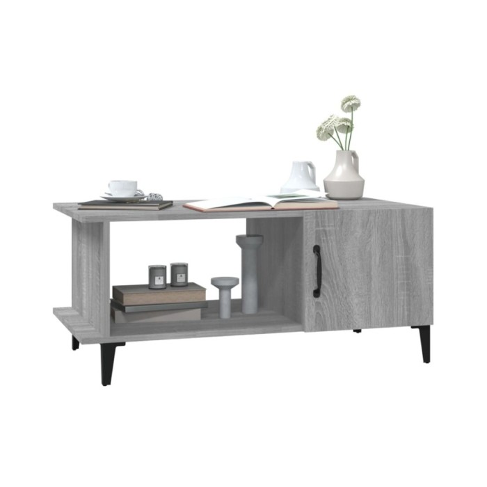 Table basse Sonoma gris 90x50x40 cm Bois d'ingénierie