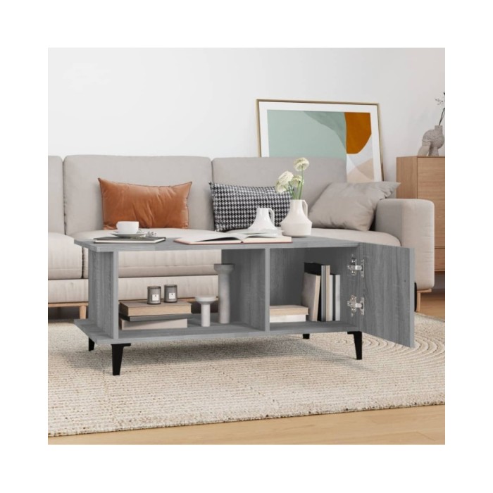 Table basse Sonoma gris 90x50x40 cm Bois d'ingénierie