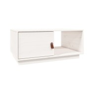 Table basse Blanc 80x50x35,5 cm Bois massif de pin