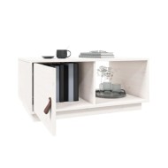 Table basse Blanc 80x50x35,5 cm Bois massif de pin