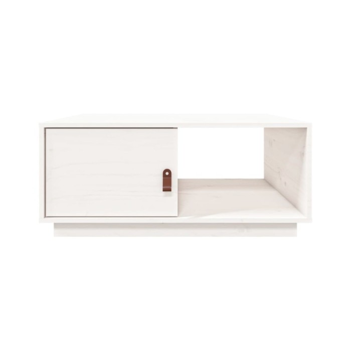 Table basse Blanc 80x50x35,5 cm Bois massif de pin