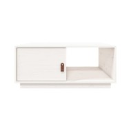 Table basse Blanc 80x50x35,5 cm Bois massif de pin