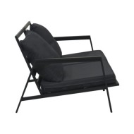 Canapé de jardin à 2 places avec coussins Gris foncé Aluminium