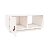 Table basse Blanc 80x50x35,5 cm Bois massif de pin