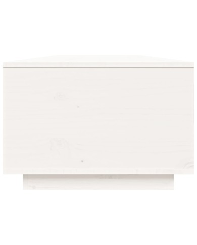 Table basse Blanc 80x50x35,5 cm Bois massif de pin