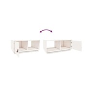 Table basse Blanc 80x50x35,5 cm Bois massif de pin