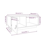 Table basse Blanc 80x50x35,5 cm Bois massif de pin