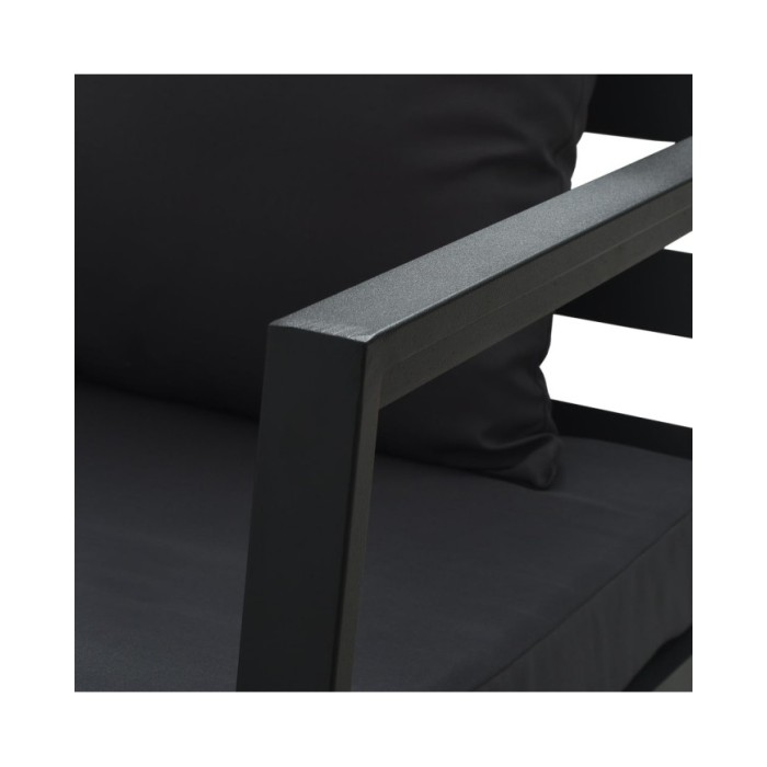 Canapé de jardin à 2 places avec coussins Gris foncé Aluminium