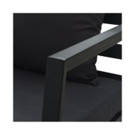 Canapé de jardin à 2 places avec coussins Gris foncé Aluminium