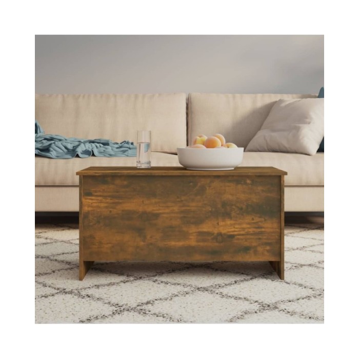 Table basse Chêne fumé 102x55,5x52,5 cm Bois d'ingénierie