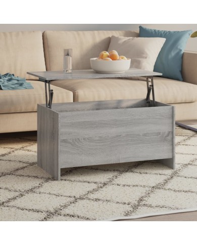 Table basse Sonoma gris 102x55,5x52,5 cm Bois d'ingénierie