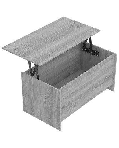 Table basse Sonoma gris 102x55,5x52,5 cm Bois d'ingénierie