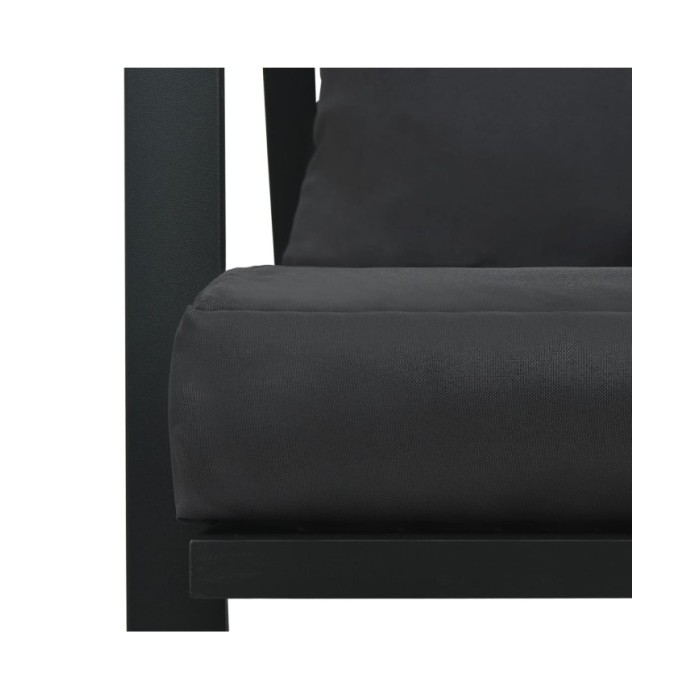 Canapé de jardin à 2 places avec coussins Gris foncé Aluminium