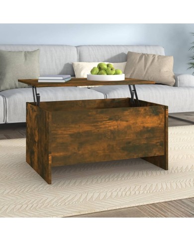 Table basse Chêne fumé 80x55,5x41,5 cm Bois d'ingénierie