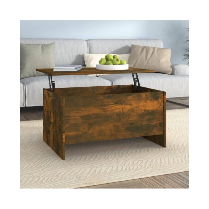 Table basse Chêne fumé 80x55,5x41,5 cm Bois d'ingénierie