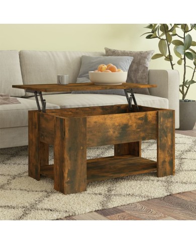 Table basse Chêne fumé 79x49x41 cm Bois d'ingénierie