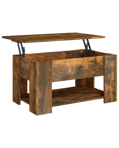 Table basse Chêne fumé 79x49x41 cm Bois d'ingénierie