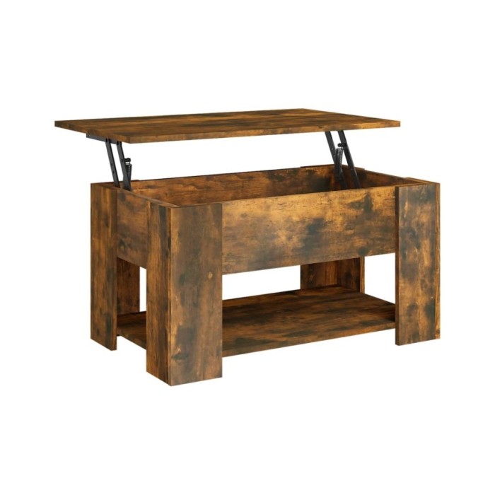 Table basse Chêne fumé 79x49x41 cm Bois d'ingénierie