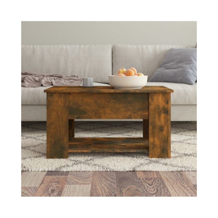 Table basse Chêne fumé 79x49x41 cm Bois d'ingénierie