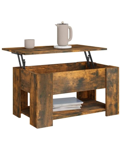 Table basse Chêne fumé 79x49x41 cm Bois d'ingénierie