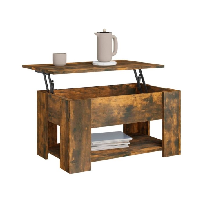 Table basse Chêne fumé 79x49x41 cm Bois d'ingénierie
