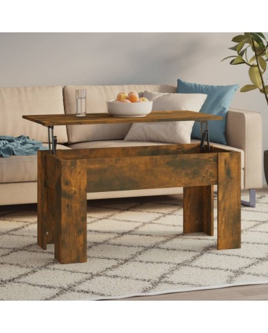 Table basse Chêne fumé 101x49x52 cm Bois d'ingénierie