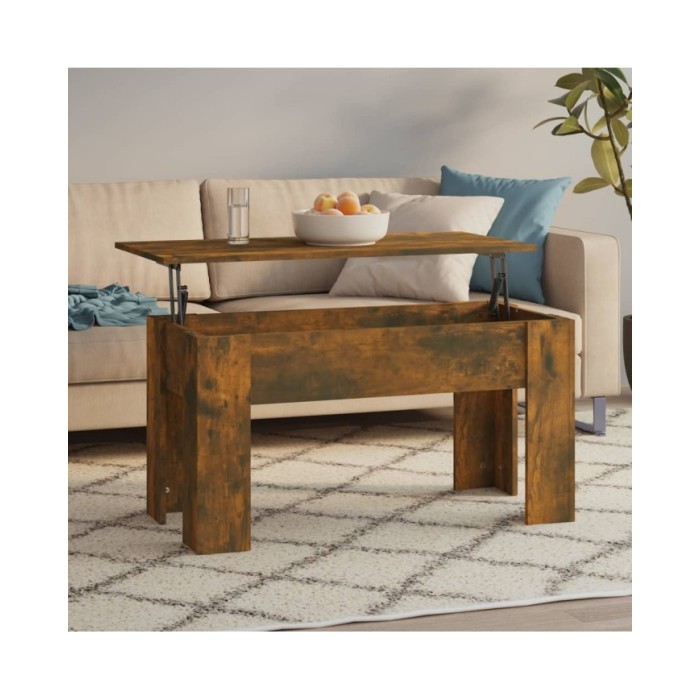 Table basse Chêne fumé 101x49x52 cm Bois d'ingénierie