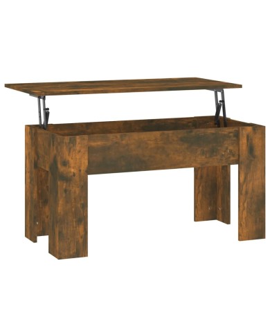 Table basse Chêne fumé 101x49x52 cm Bois d'ingénierie