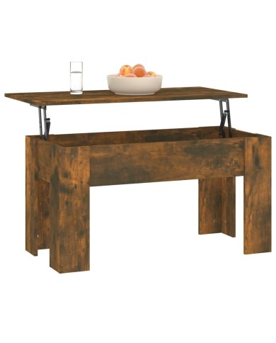 Table basse Chêne fumé 101x49x52 cm Bois d'ingénierie