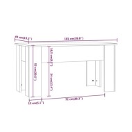 Table basse Chêne fumé 101x49x52 cm Bois d'ingénierie