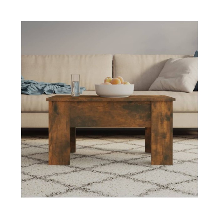 Table basse Chêne fumé 79x49x41 cm Bois d'ingénierie