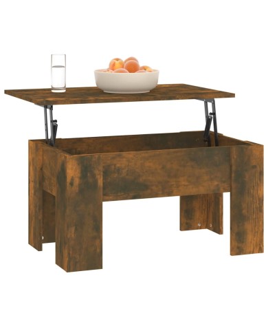 Table basse Chêne fumé 79x49x41 cm Bois d'ingénierie