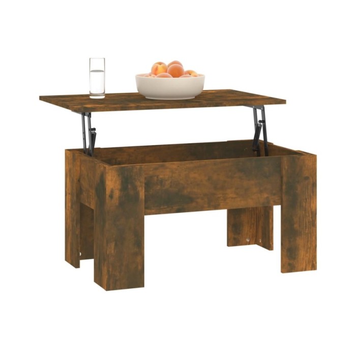 Table basse Chêne fumé 79x49x41 cm Bois d'ingénierie
