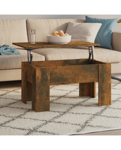Table basse Chêne fumé 79x49x41 cm Bois d'ingénierie